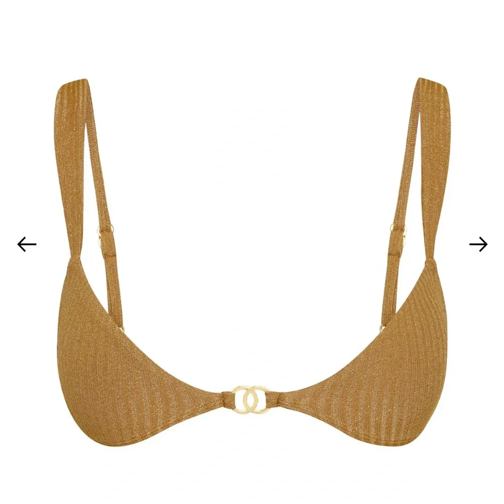Monday Swimwear Gold Knit Bikini Set both size P